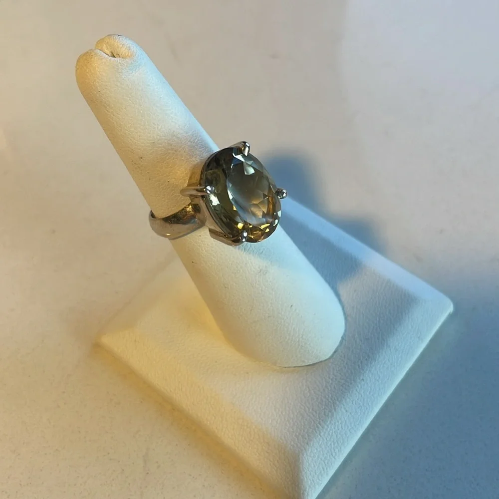Sterling Silver Ring W A Gorgeous Faceted Topaz, Stunning, Sparkle!11.2 grams